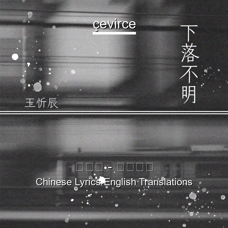 王忻辰 下落不明chinese Lyrics English Translations Translate Institution Cevirce