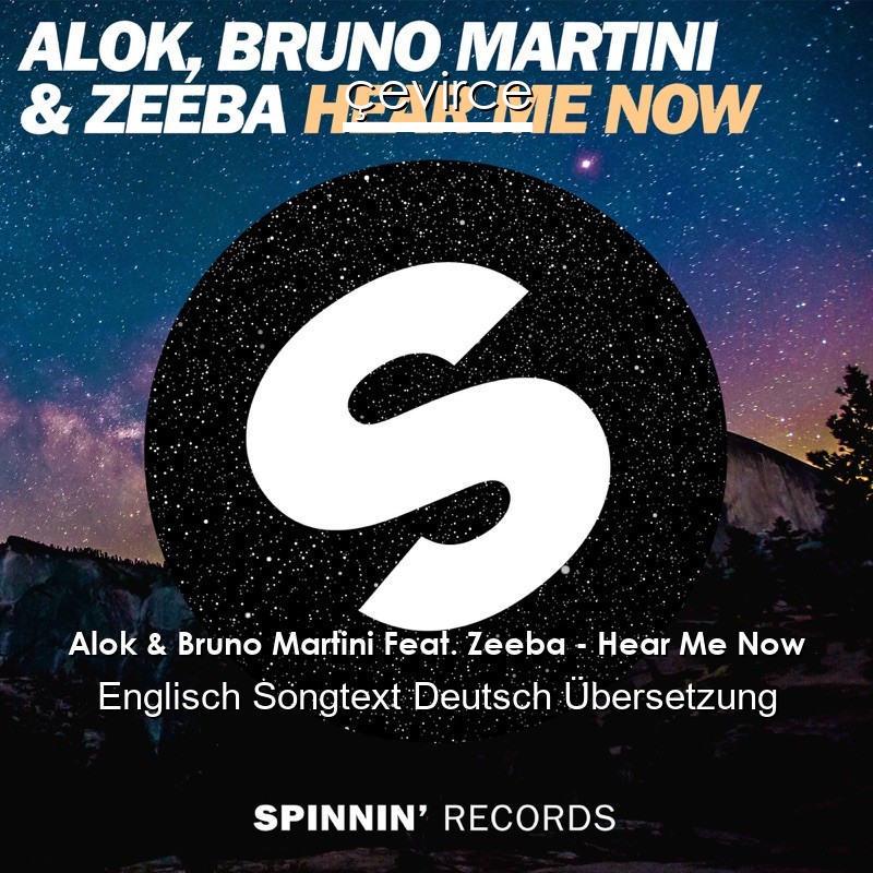 Alok & Bruno Martini Feat. Zeeba – Hear Me Now Englisch Songtext Deutsch Übersetzung