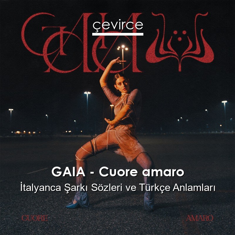 GAIA – Cuore amaro İtalyanca Sözleri Türkçe Anlamları