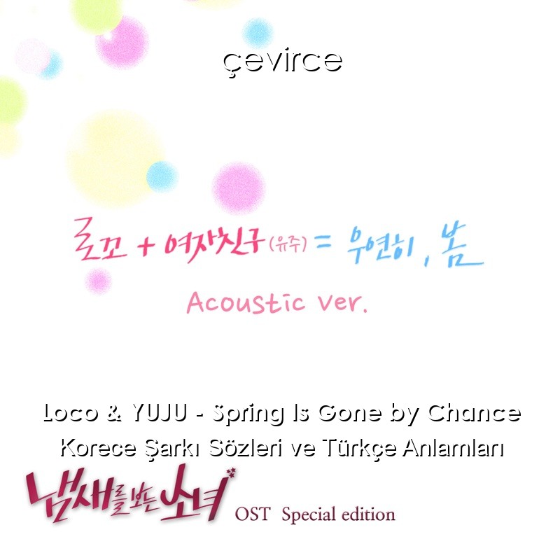 Loco & YUJU – Spring Is Gone by Chance Korece Sözleri Türkçe Anlamları