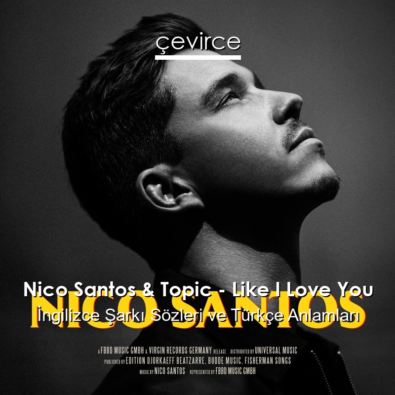 Nico Santos & Topic – Like I Love You İngilizce Sözleri Türkçe Anlamları