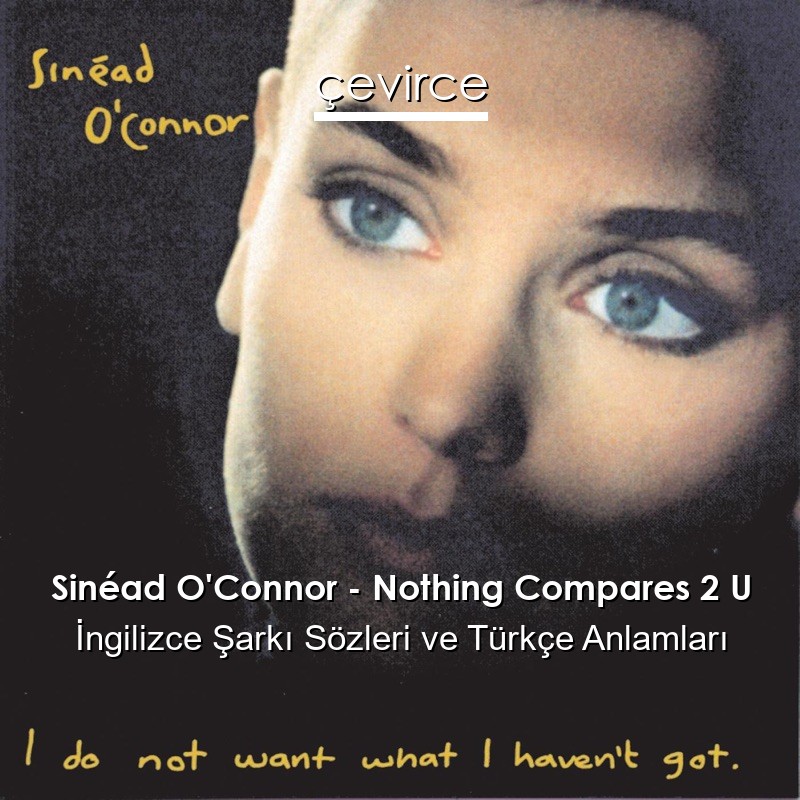 Sinéad O’Connor – Nothing Compares 2 U İngilizce Sözleri Türkçe Anlamları