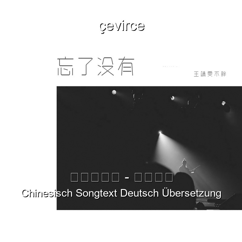 王靖雯不胖 – 忘了没有 Chinesisch Songtext Deutsch Übersetzung