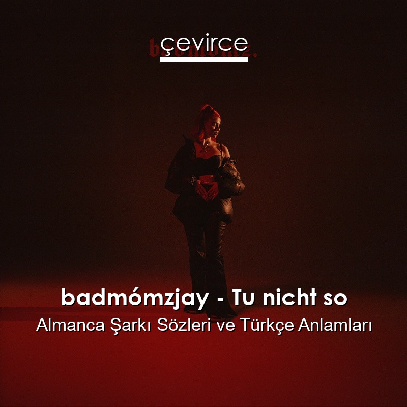 badmómzjay – Tu nicht so Almanca Şarkı Sözleri Türkçe Anlamları