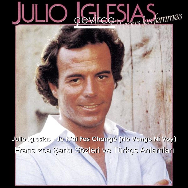 Julio Iglesias – Je N’ai Pas Changé (No Vengo Ni Voy) Fransızca Şarkı Sözleri Türkçe Anlamları