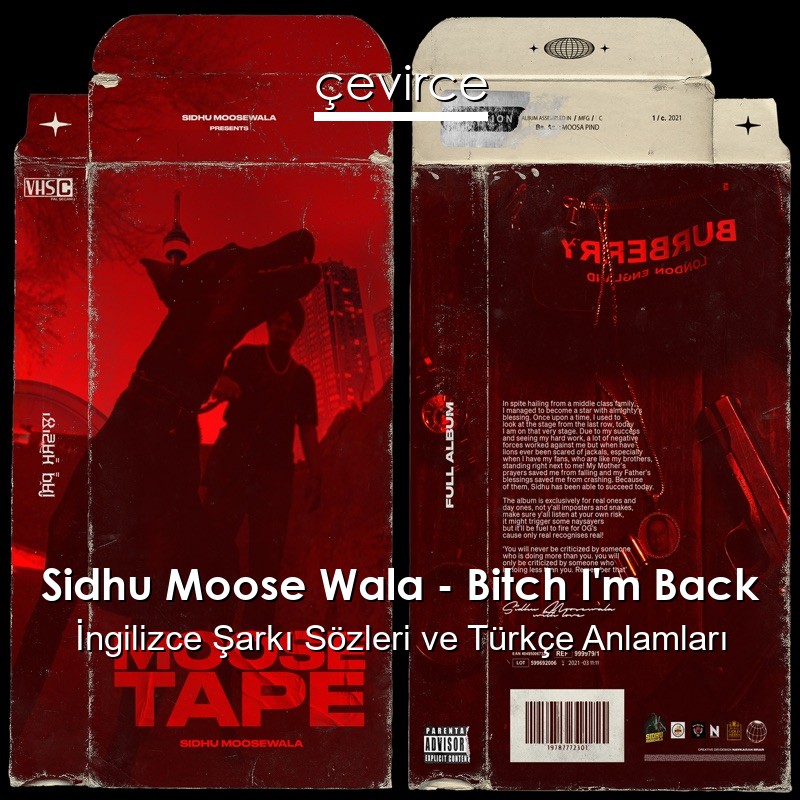 Sidhu Moose Wala – Bitch I’m Back İngilizce Şarkı Sözleri Türkçe Anlamları