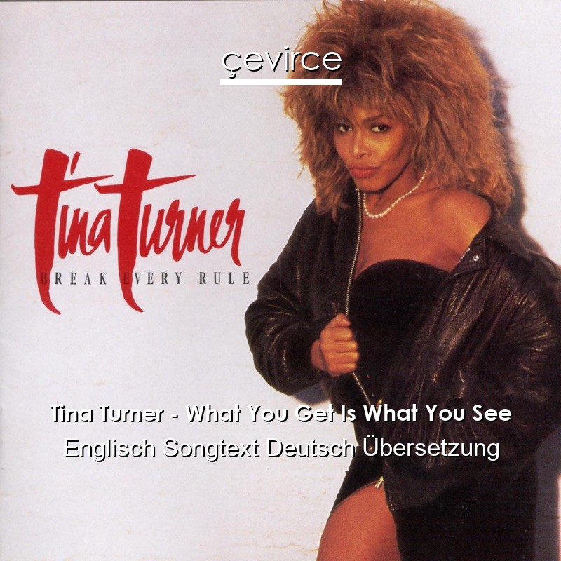 Tina Turner – What You Get Is What You See Englisch Songtext Deutsch Übersetzung