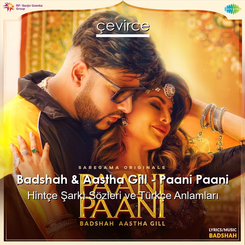 Badshah & Aastha Gill – Paani Paani Hintçe Şarkı Sözleri Türkçe Anlamları