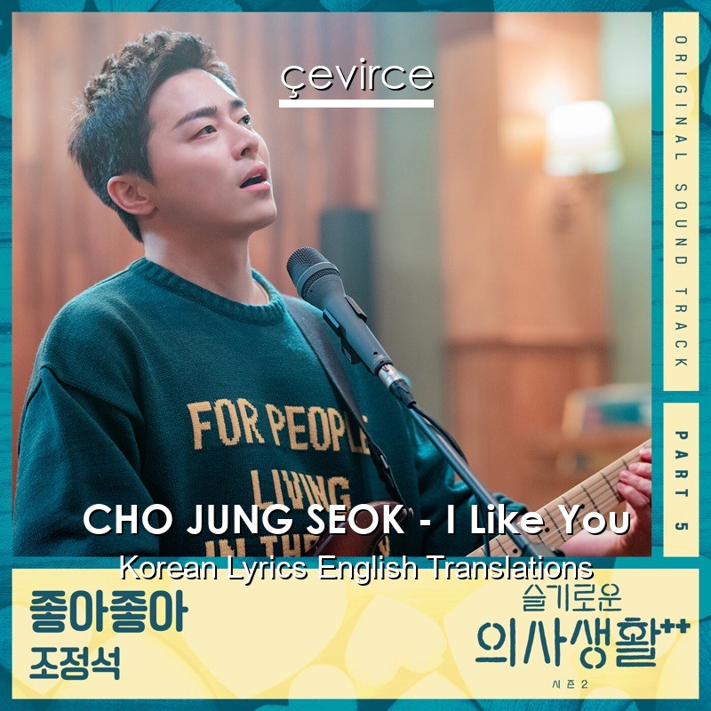 CHO JUNG SEOK – I Like You Korean Lyrics English Translations