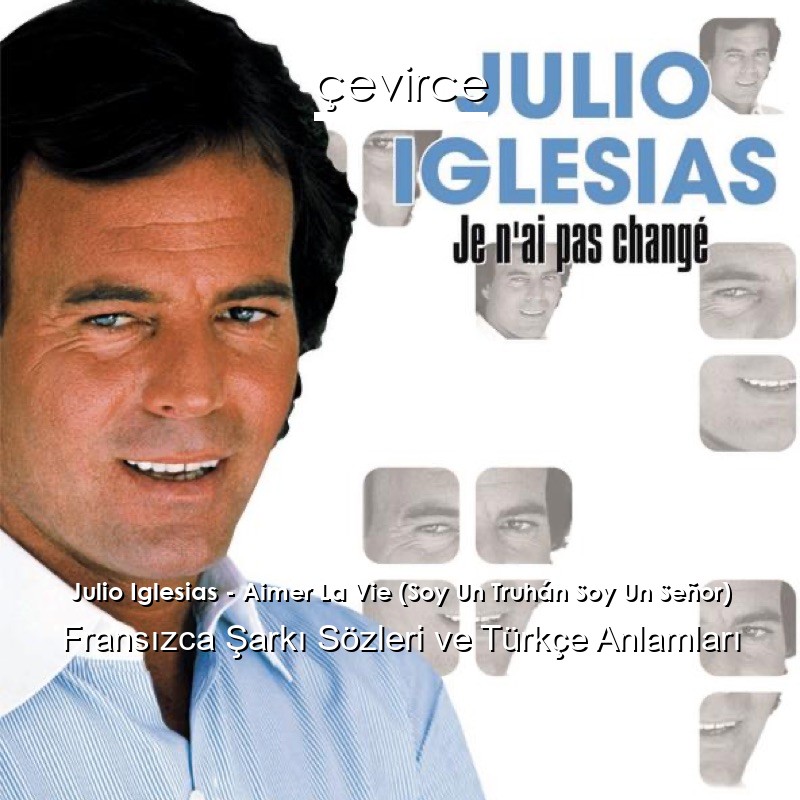 Julio Iglesias – Aimer La Vie (Soy Un Truhán Soy Un Señor) Fransızca Şarkı Sözleri Türkçe Anlamları