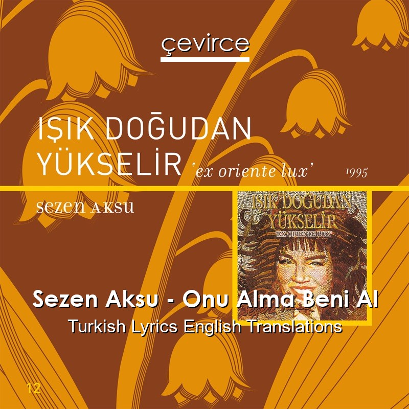 Sezen Aksu – Onu Alma Beni Al Turkish Lyrics English Translations