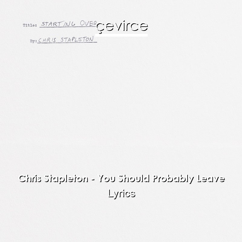 Chris Stapleton – You Should Probably Leave Lyrics