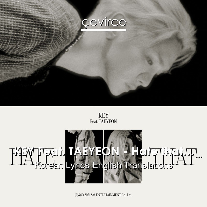 KEY Feat. TAEYEON – Hate that… Korean Lyrics English Translations