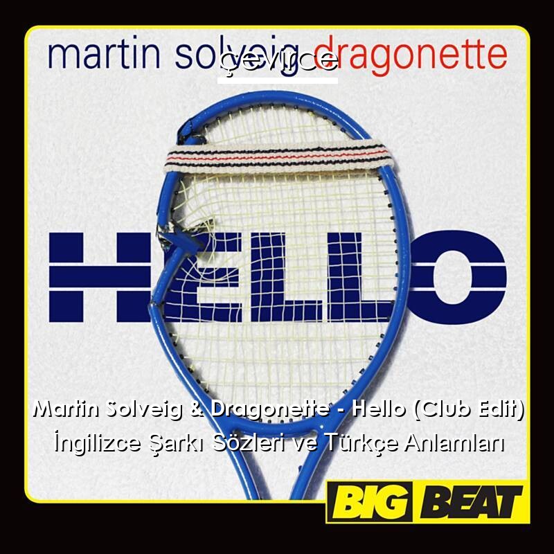 Martin Solveig & Dragonette – Hello (Club Edit) İngilizce Şarkı Sözleri Türkçe Anlamları