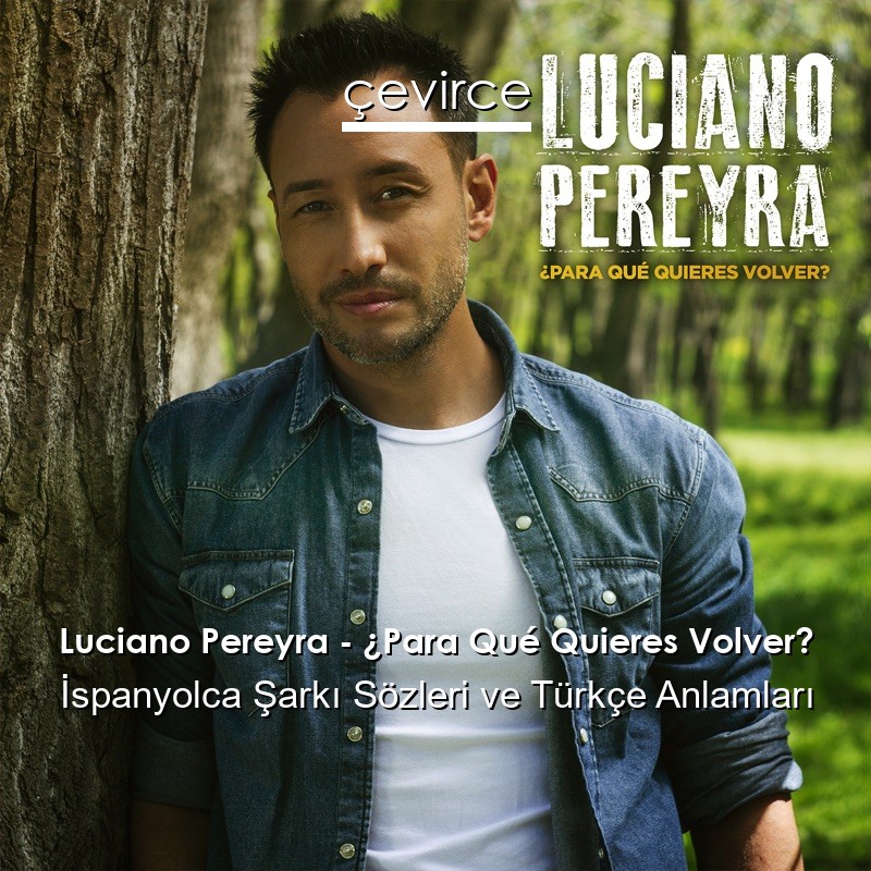 Luciano Pereyra – ¿Para Qué Quieres Volver? İspanyolca Şarkı Sözleri Türkçe Anlamları