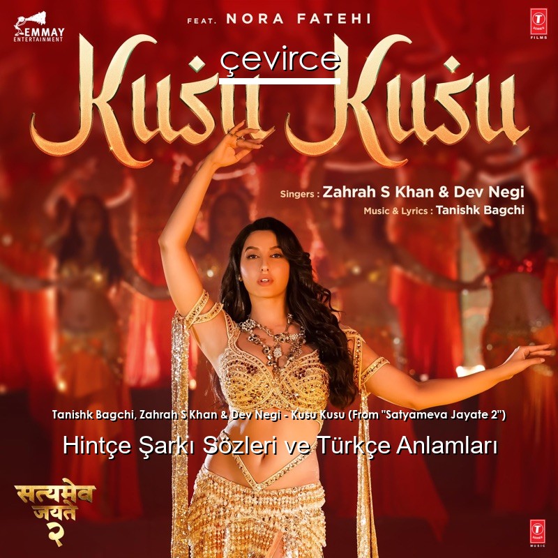 Tanishk Bagchi, Zahrah S Khan & Dev Negi – Kusu Kusu (From “Satyameva Jayate 2”) Hintçe Şarkı Sözleri Türkçe Anlamları