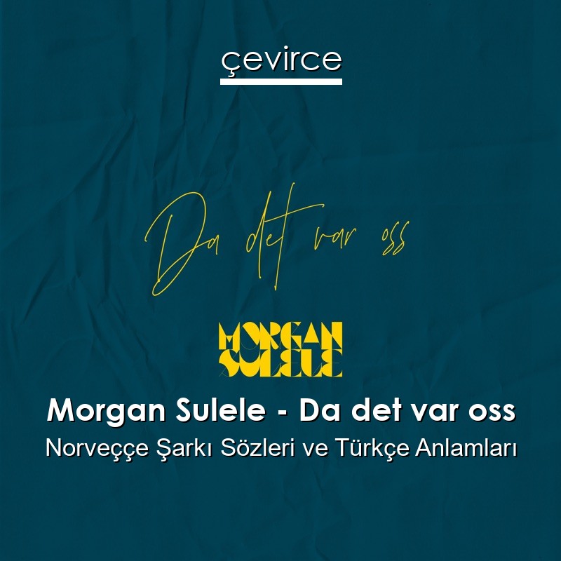 Morgan Sulele – Da det var oss Norveççe Şarkı Sözleri Türkçe Anlamları