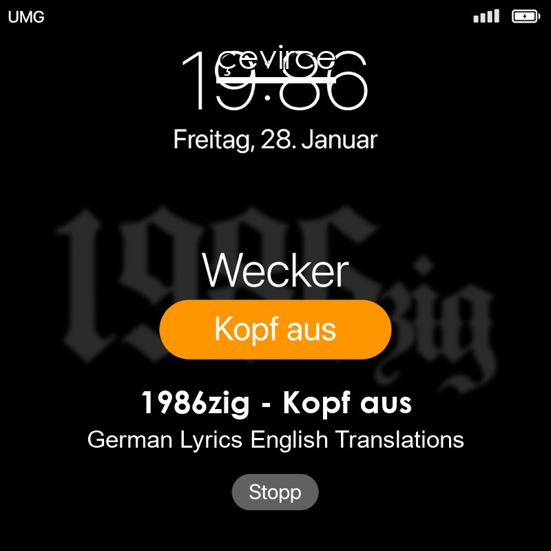 1986zig – Kopf aus German Lyrics English Translations