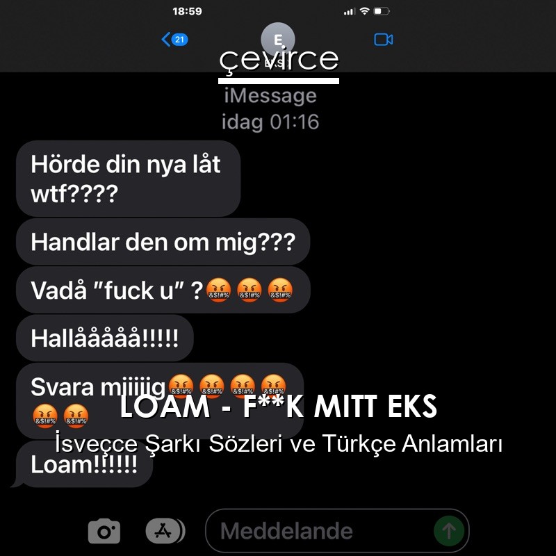 LOAM – F**K MITT EKS İsveçce Şarkı Sözleri Türkçe Anlamları