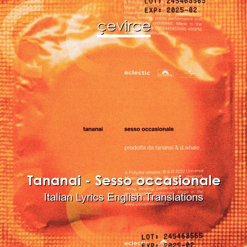 Tananai – Sesso occasionale Italian Lyrics English Translations