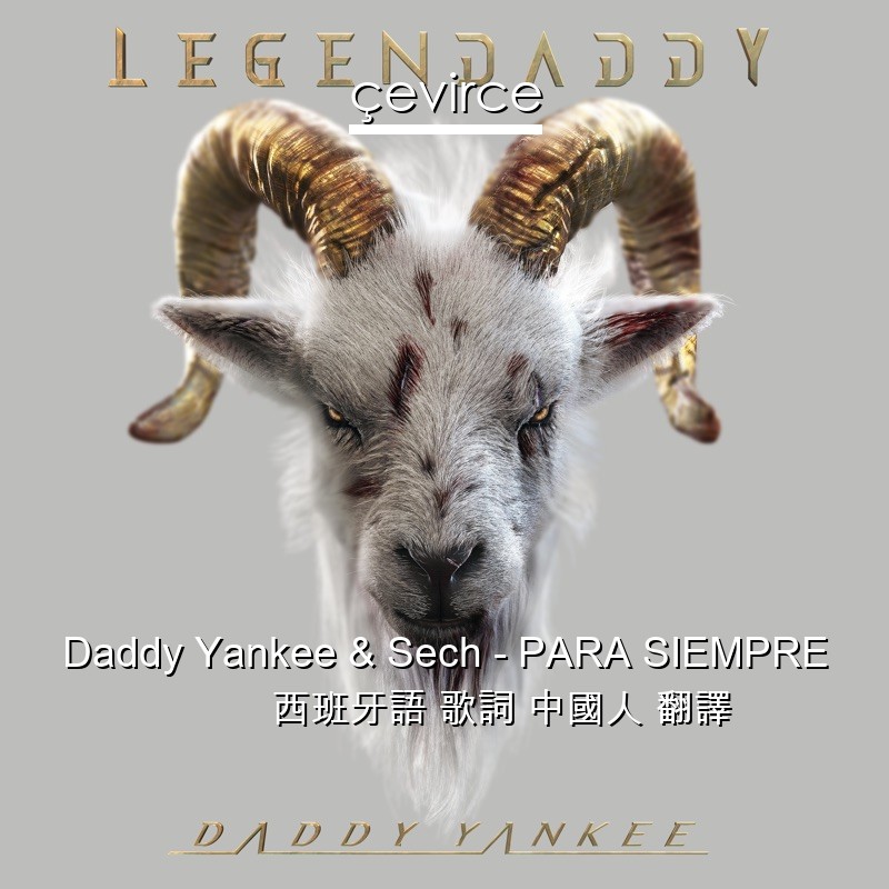 Daddy Yankee & Sech – PARA SIEMPRE 西班牙語 歌詞 中國人 翻譯