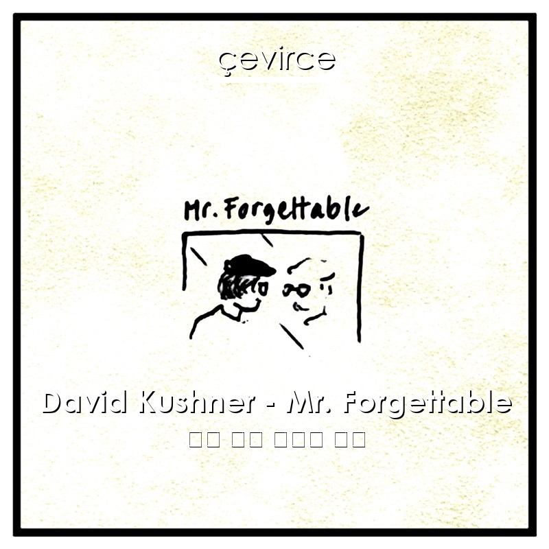 David Kushner – Mr. Forgettable 英語 歌詞 中國人 翻譯