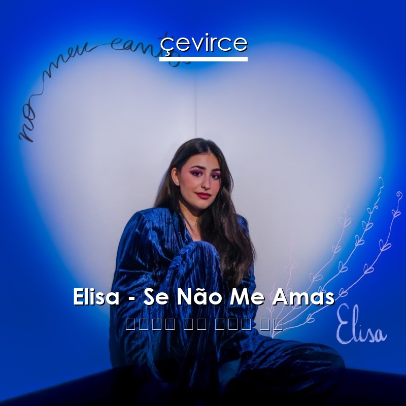 Elisa – Se Não Me Amas 葡萄牙語 歌詞 中國人 翻譯