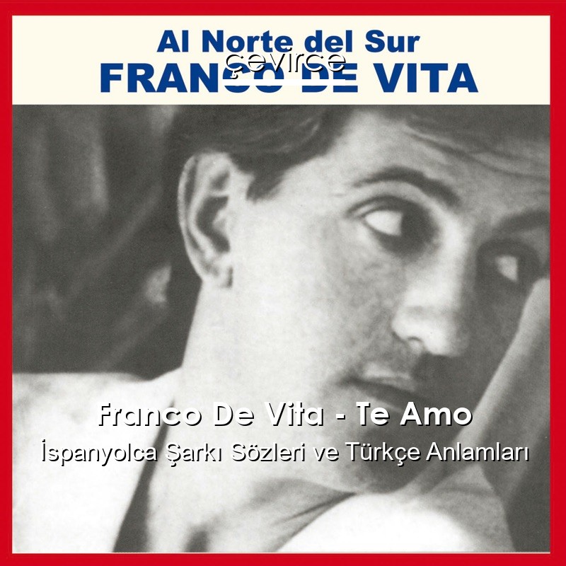 Franco De Vita – Te Amo İspanyolca Şarkı Sözleri Türkçe Anlamları