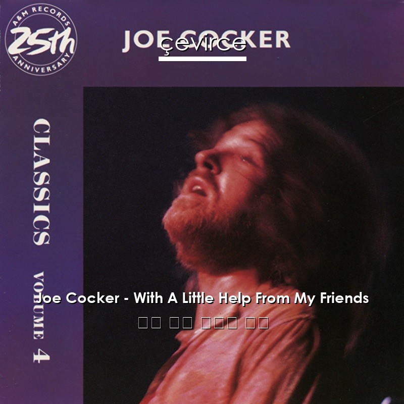 Joe Cocker – With A Little Help From My Friends 英語 歌詞 中國人 翻譯