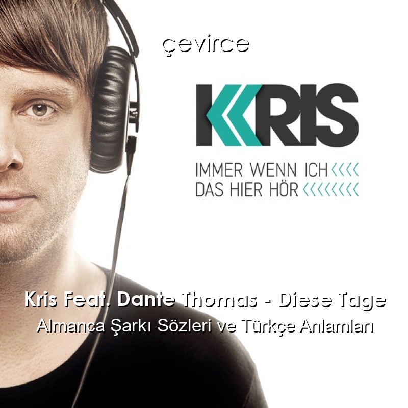 Kris Feat. Dante Thomas – Diese Tage Almanca Şarkı Sözleri Türkçe Anlamları