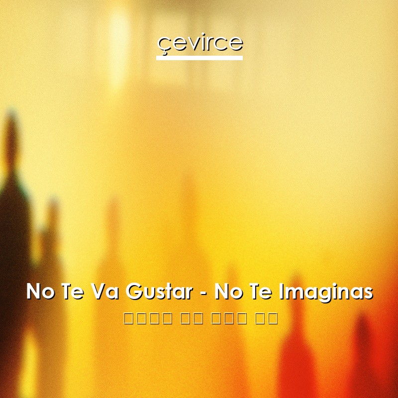 No Te Va Gustar – No Te Imaginas 西班牙語 歌詞 中國人 翻譯