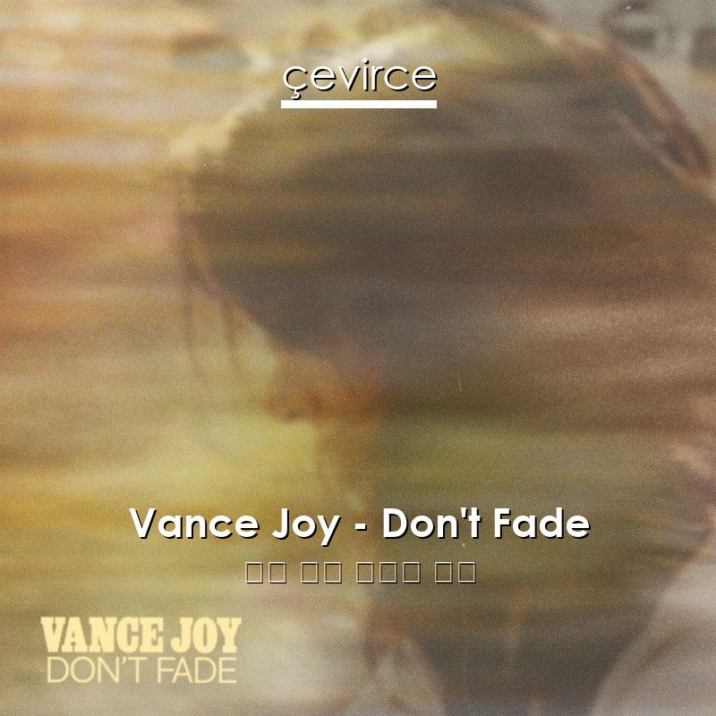 Vance Joy – Don’t Fade 英語 歌詞 中國人 翻譯