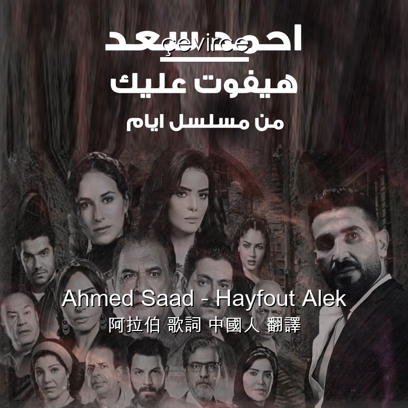 Ahmed Saad – Hayfout Alek 阿拉伯 歌詞 中國人 翻譯