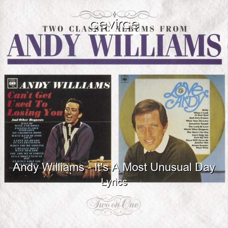 Andy Williams – It’s A Most Unusual Day Lyrics