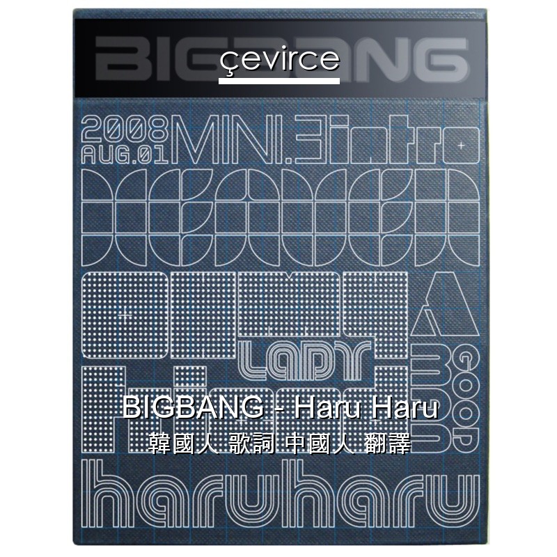 BIGBANG – Haru Haru 韓國人 歌詞 中國人 翻譯