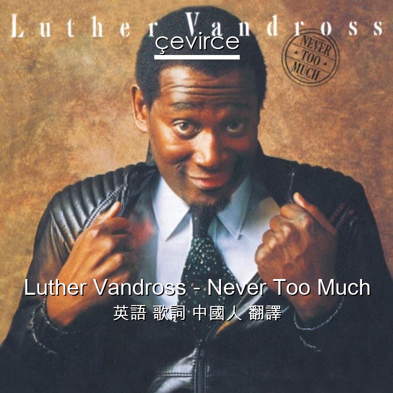 Luther Vandross – Never Too Much 英語 歌詞 中國人 翻譯