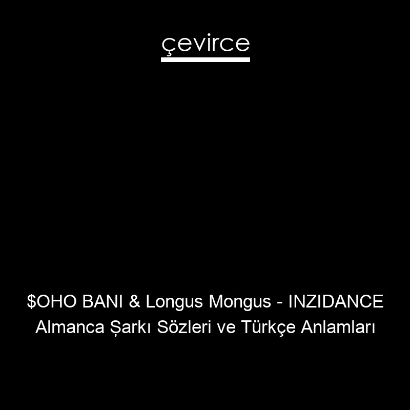 $OHO BANI & Longus Mongus – INZIDANCE Almanca Şarkı Sözleri Türkçe Anlamları
