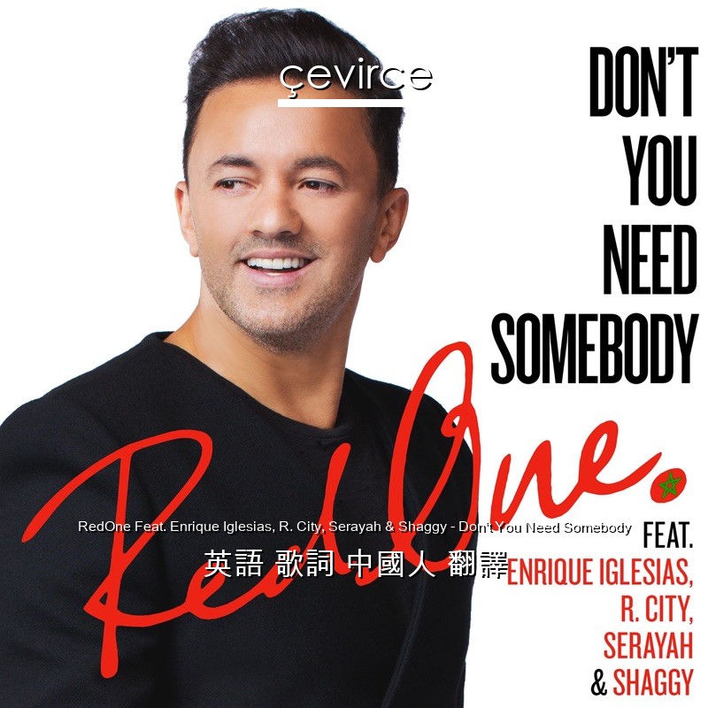 RedOne Feat. Enrique Iglesias, R. City, Serayah & Shaggy – Don’t You Need Somebody 英語 歌詞 中國人 翻譯