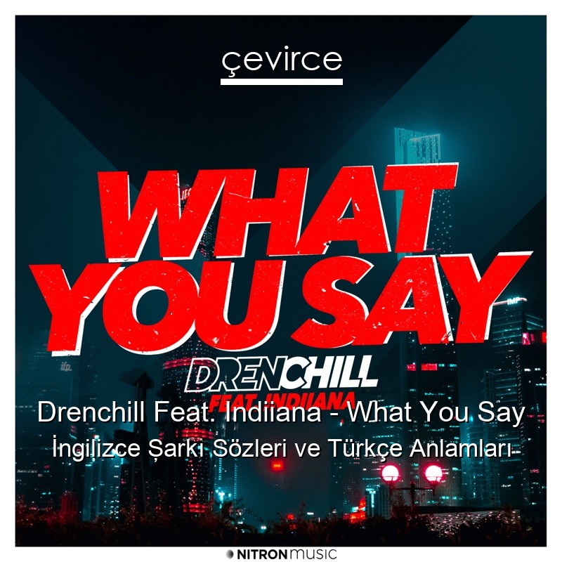 Drenchill Feat. Indiiana – What You Say İngilizce Şarkı Sözleri Türkçe Anlamları