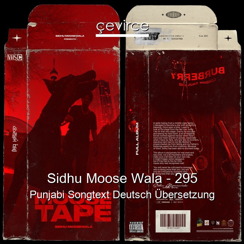 Sidhu Moose Wala – 295 Punjabi Songtext Deutsch Übersetzung