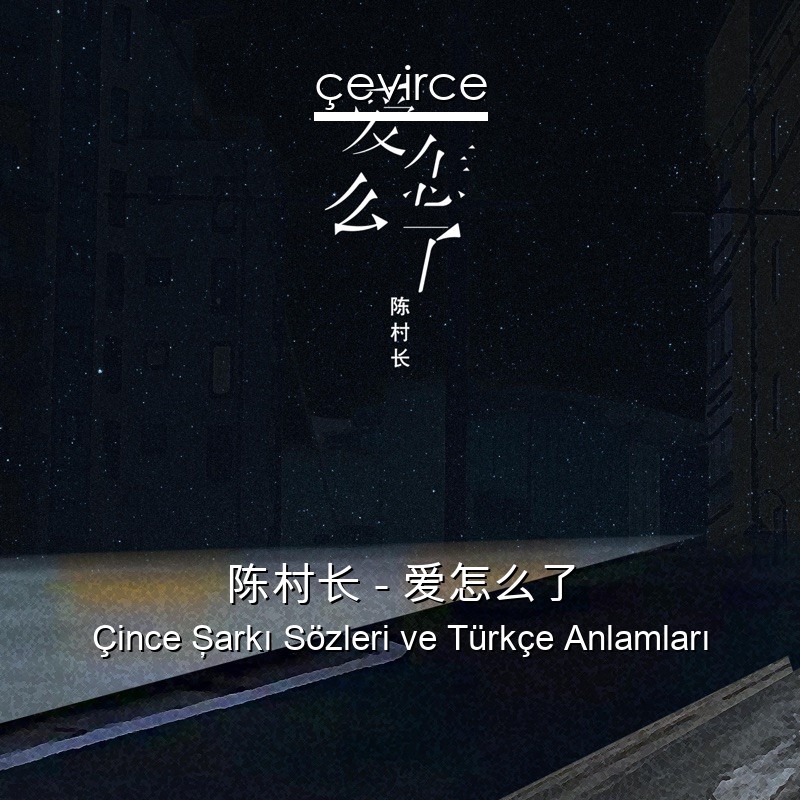 陈村长 – 爱怎么了 Çince Şarkı Sözleri Türkçe Anlamları