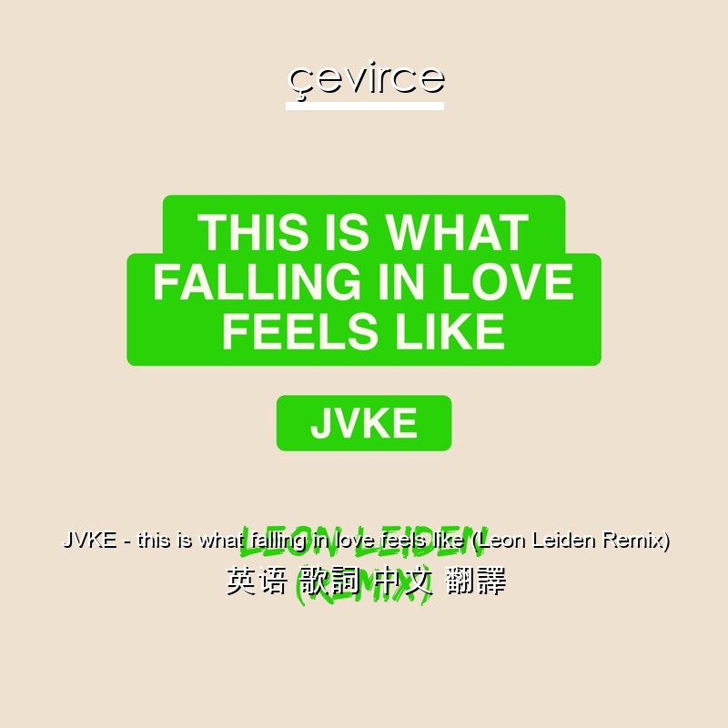 JVKE – this is what falling in love feels like (Leon Leiden Remix) 英语 歌詞 中文 翻譯