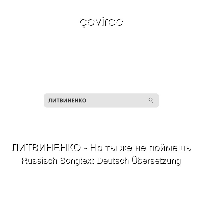 ЛИТВИНЕНКО – Но ты же не поймешь Russisch Songtext Deutsch Übersetzung
