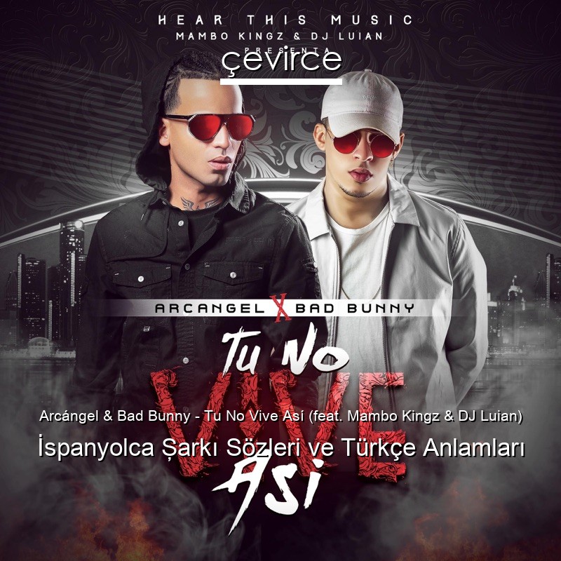 Arcángel & Bad Bunny – Tu No Vive Así (feat. Mambo Kingz & DJ Luian) İspanyolca Şarkı Sözleri Türkçe Anlamları