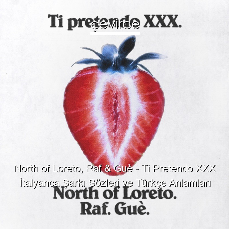 North of Loreto, Raf & Guè – Ti Pretendo XXX İtalyanca Şarkı Sözleri Türkçe Anlamları