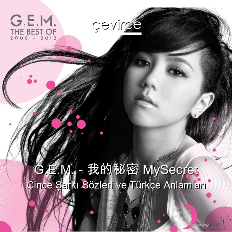 G.E.M. – 我的秘密 MySecret Çince Şarkı Sözleri Türkçe Anlamları