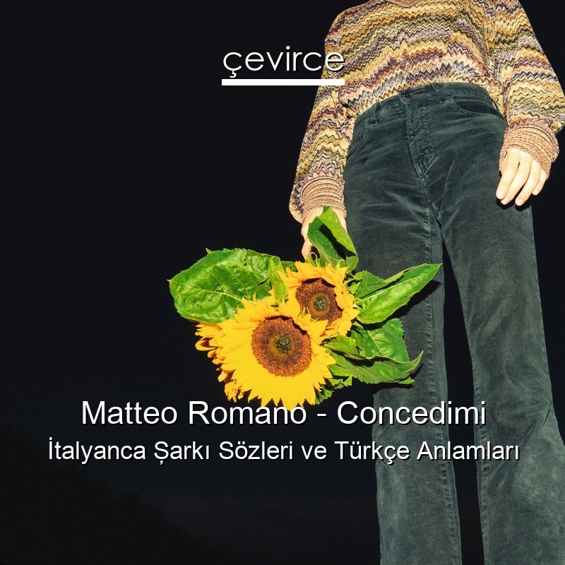 Matteo Romano – Concedimi İtalyanca Şarkı Sözleri Türkçe Anlamları