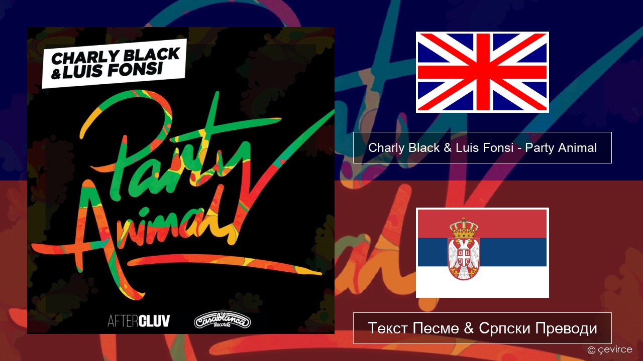 Charly Black & Luis Fonsi – Party Animal Енглески Текст Песме & Српски Преводи