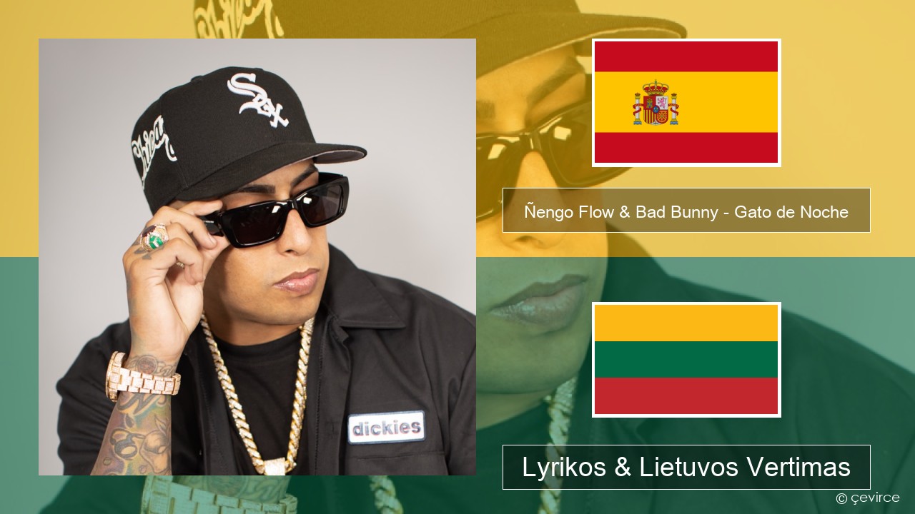 Ñengo Flow & Bad Bunny – Gato de Noche Ispanų Lyrikos & Lietuvos Vertimas