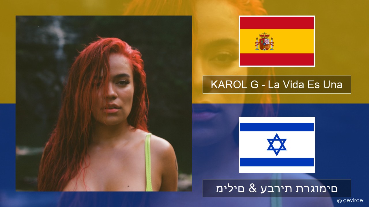 KAROL G – La Vida Es Una (From Puss in Boots: The Last Wish) ספרדית מילים & עברית תרגומים